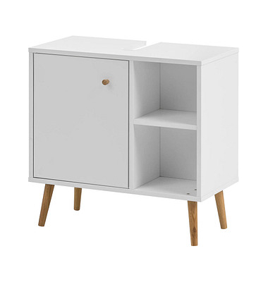MÖBELPARTNER Waschbeckenunterschrank Jonte kreideweiß 65,3 x 33,1 x 64,8 cm