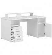 Schreibtischkombination Niels light 701701, 86,7cm (H), 150x70cm (BxT), rechteckig, weiß / perlweiß