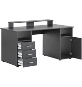 Schreibtischkombination Niels light 701702, 86,7cm (H), 150x70cm (BxT), rechteckig, anthrazit / anthrazit