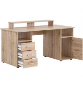 Schreibtischkombination Niels light 701703, 86,7cm (H), 150x70cm (BxT), rechteckig, wildeiche / wildeiche
