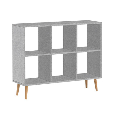 MÖBELPARTNER Bücherregal Jonte grau 104,3 x 33,0 x 86,5 cm