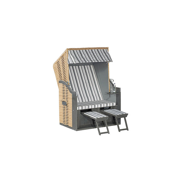 4028041963777 - Müsing Strandkorb Sunny Smart Rustikal 15Z grau creme weiß braun Kunststoff Holz 1-teilig 4028041963777 - Müsing Strandkorb Sunny Smart Rustikal 15Z grau creme weiß braun Kunststoff Holz 1-teilig