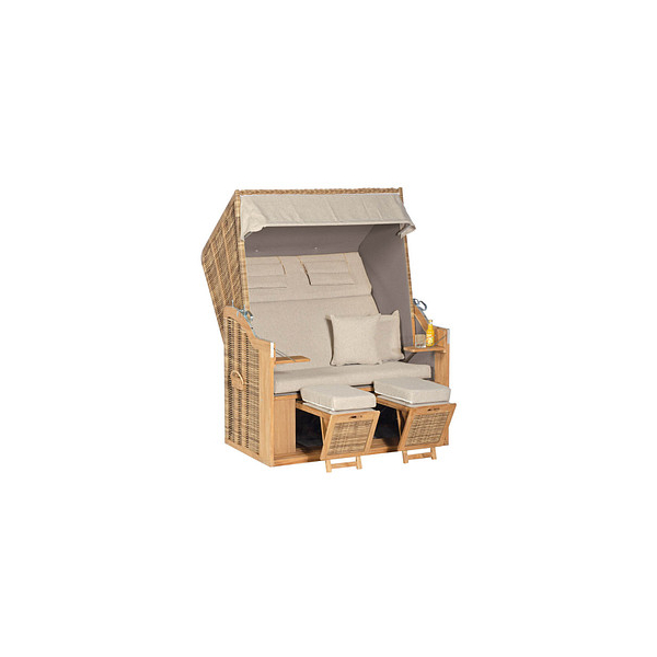 4028041965047 - Müsing Strandkorb Sunny Smart Rustikal 34 Z XL taupe braun Kunststoff Holz 9-teilig 4028041965047 - Müsing Strandkorb Sunny Smart Rustikal 34 Z XL taupe braun Kunststoff Holz 9-teilig