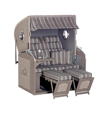 Müsing Strandkorb Sunny Smart Rustikal 305 Z Bullauge Comfort XL grau Müsing Strandkorb Sunny Smart Rustikal 305 Z Bullauge Comfort XL grau