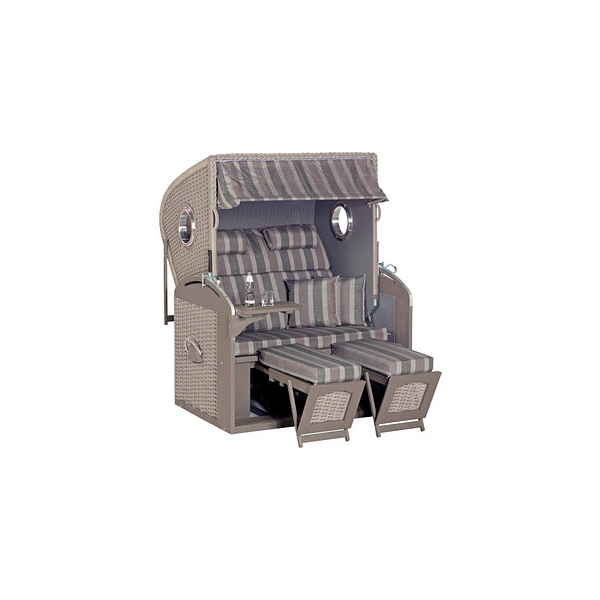 4028041965115 - Müsing Strandkorb Sunny Smart Rustikal 305 Z Bullauge Comfort XL grau Kunststoff Holz 9-teilig 4028041965115 - Müsing Strandkorb Sunny Smart Rustikal 305 Z Bullauge Comfort XL grau Kunststoff Holz 9-teilig