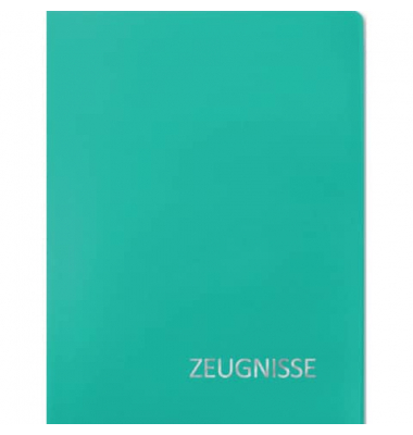 Zeugnismappe Basic 88573, türkis, A4, mit 20 Hüllen