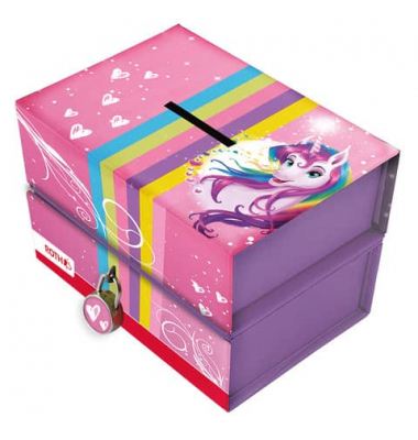 Spardose Box (mittel) 89236 , "Einhornportrait"