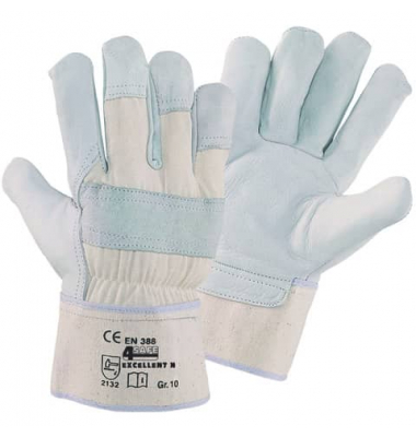 Arbeitshandschuhe EXCELLENT , Leder, natur/grau, Größe 11 / XXL