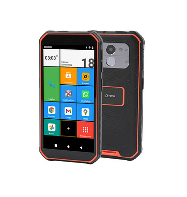 OLYMPIA TREK Outdoor-Smartphone schwarz-orange 32 GB
