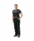 Latzhose, schwarz/schiefer/zink, Größe 48