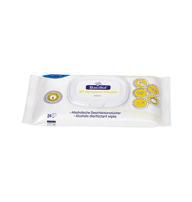 HARTMANN Bacillol 30 Sensitive Tissue Desinfektionstücher 24 Tücher