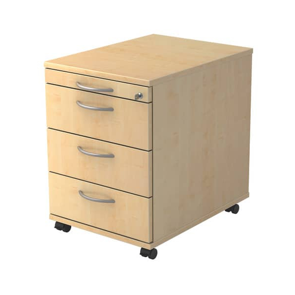 4032062120736 - PRO SIGNA AC30 BM - Rollcontainer Ahorn Holz mit 3 Schüben Bogengriff Metall