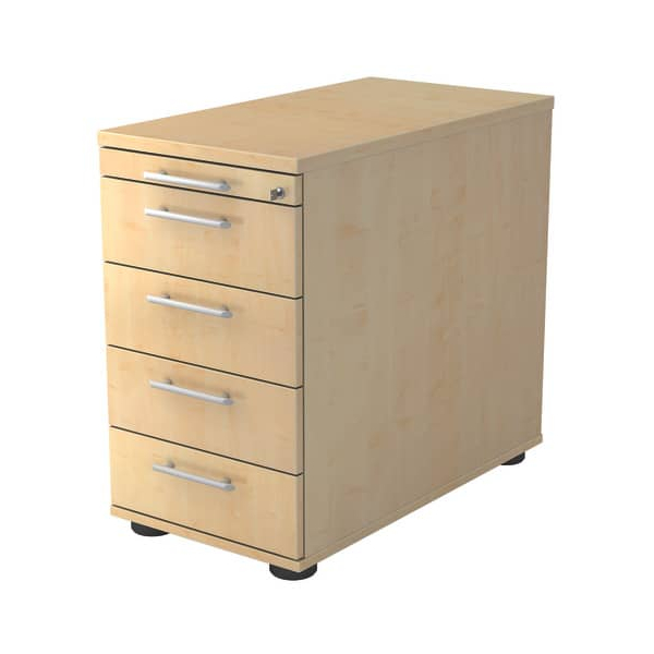 4032062122099 - Standcontainer Solid VSC50 3 Holz ahorn 4 normale Schubladen mit extra Utensilienauszug abschließbar 4032062122099 Hammerbach