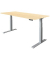 Sitz-Steh-Schreibtisch Basic, elektrisch höhenverstellbar, 64-129cm (H), 180x80cm (BxT), rechteckig, ahorn / silber