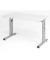 Schreibtisch O-Serie mini, manuell höhenverstellbar, 65-85cm (H), 120x67,2cm (BxT), rechteckig, weiß / silber