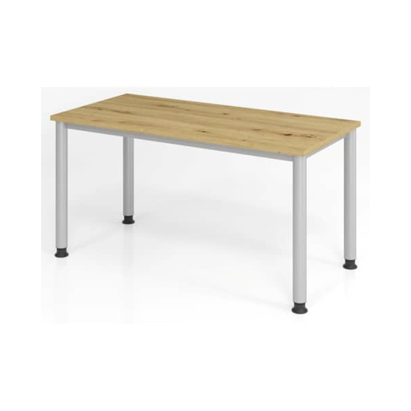 4032062188682 - Schreibtisch VHS612 R S manuell höhenverstellbar 68-76cm (H) 120x672cm (BxT) asteiche   silber 4032062188682 Hammerbacher