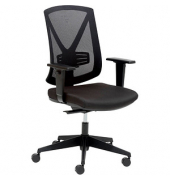 B&uuml;rostuhl myWIZARD, schwarz / schwarz, mit Armlehnen, bis 120kg, ohne Kopfst&uuml;tze