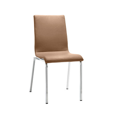Besucherstuhl myLIFE, hellbraun / chrom, ohne Armlehnen, 4-Fuß-Gestell Besucherstuhl myLIFE, hellbraun / chrom, ohne Armlehnen, 4-Fuß-Gestell