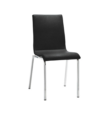 Besucherstuhl myLIFE, schwarz / chrom, ohne Armlehnen, 4-Fuß-Gestell Besucherstuhl myLIFE, schwarz / chrom, ohne Armlehnen, 4-Fuß-Gestell