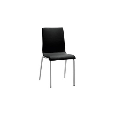 Besucherstuhl myLIFE, schwarz / silber, ohne Armlehnen, 4-Fuß-Gestell Besucherstuhl myLIFE, schwarz / silber, ohne Armlehnen, 4-Fuß-Gestell