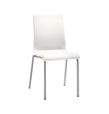 Besucherstuhl myLIFE, weiß / silber, ohne Armlehnen, 4-Fuß-Gestell Besucherstuhl myLIFE, weiß / silber, ohne Armlehnen, 4-Fuß-Gestell