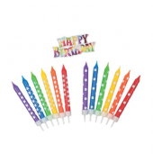 Geburtstagskerze 944665 Sterne oder Punkte farbig sortiert 