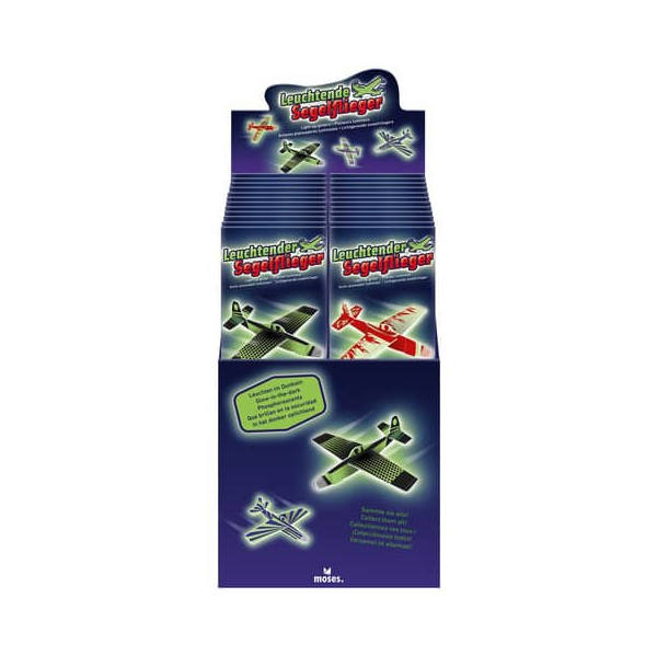 24 Stück Moses Segelflieger Glow in the dark sortiert 4033477381347 MOSES
