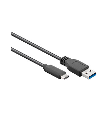 goobay USB C/USB 3.0 A Kabel 0,1 m schwarz