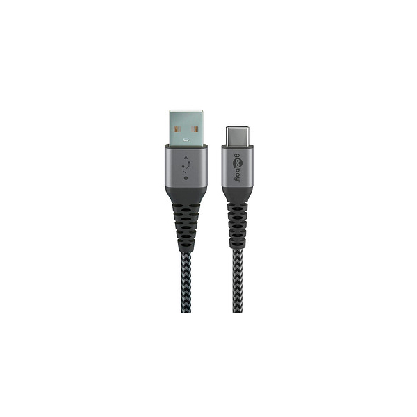 4040849492952 - GOOBAY 49295 - Sync- & Ladekabel USB-A > C 05 mTextil schwarz 4040849492952 - GOOBAY 49295 - Sync- & Ladekabel USB-A > C 05 mTextil schwarz