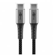 goobay USB C Kabel 0,5 m schwarz, grau