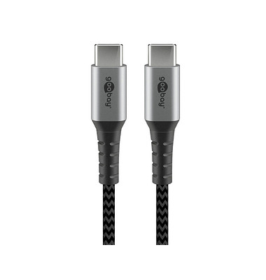 goobay USB C Kabel 0,5 m schwarz, grau
