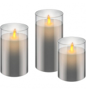 LED-Kerzen 57865 grau min. 150 Std. Brenndauer