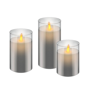 LED-Kerzen 57865 grau min. 150 Std. Brenndauer