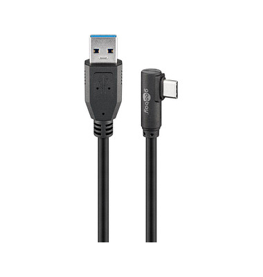 goobay USB C/USB 3.0 A Kabel 0,5 m schwarz