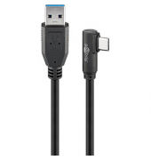 goobay USB C/USB 3.0 A Kabel 1,0 m schwarz
