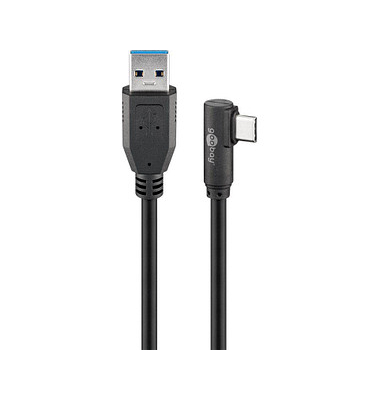 goobay USB C/USB 3.0 A Kabel 1,0 m schwarz