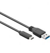 goobay USB C/USB 3.0 A Kabel 3,0 m schwarz