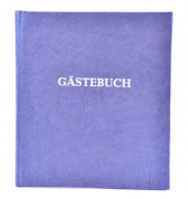 Gästebuch - 21 x 24 cm, mit Wortprägung, blau