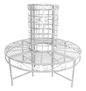Garden Pleasure Gartenbank Larissa 950528 weiß Metall 121,0 cm