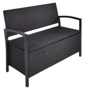 Garden Pleasure Gartenbank Ferrara 970299 schwarz Kunststoff 117,0 cm