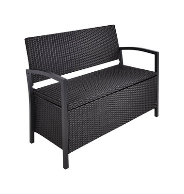 Garden Pleasure Gartenbank Ferrara 970299 schwarz Kunststoff 117,0 cm