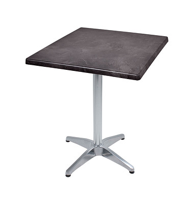 Bistrotisch BRENTA 305412-3, 74cm (H), 70x70cm (BxT), quadratisch, dunkelgrau / silber