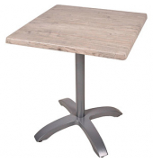 Bistrotisch PICOS 305418-2, 74cm (H), 70x70cm (BxT), quadratisch, hellbraun / silber matt