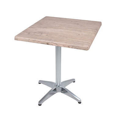 Bistrotisch BRENTA 305418-3, 74cm (H), 70x70cm (BxT), quadratisch, hellbraun / silber