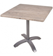 Bistrotisch PICOS 305419-2, 74cm (H), 80x80cm (BxT), quadratisch, hellbraun / silber matt