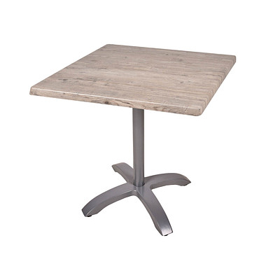 Bistrotisch PICOS 305419-2, 74cm (H), 80x80cm (BxT), quadratisch, hellbraun / silber matt