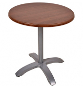 Bistrotisch PICOS 305422-2, 74cm (H), 70x70cm (BxT), rund, dunkelbraun / silber matt