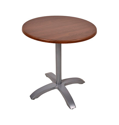 Bistrotisch PICOS 305422-2, 74cm (H), 70x70cm (BxT), rund, dunkelbraun / silber matt