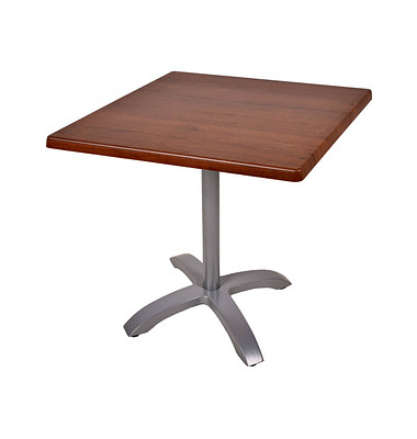 Bistrotisch PICOS 305425-2, 74cm (H), 80x80cm (BxT), quadratisch, dunkelbraun / silber matt