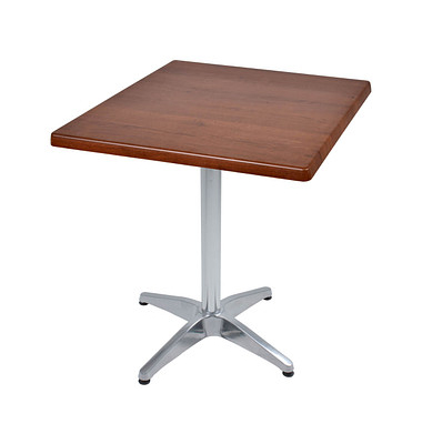 Bistrotisch BRENTA 305425-3, 74cm (H), 80x80cm (BxT), quadratisch, dunkelbraun / silber